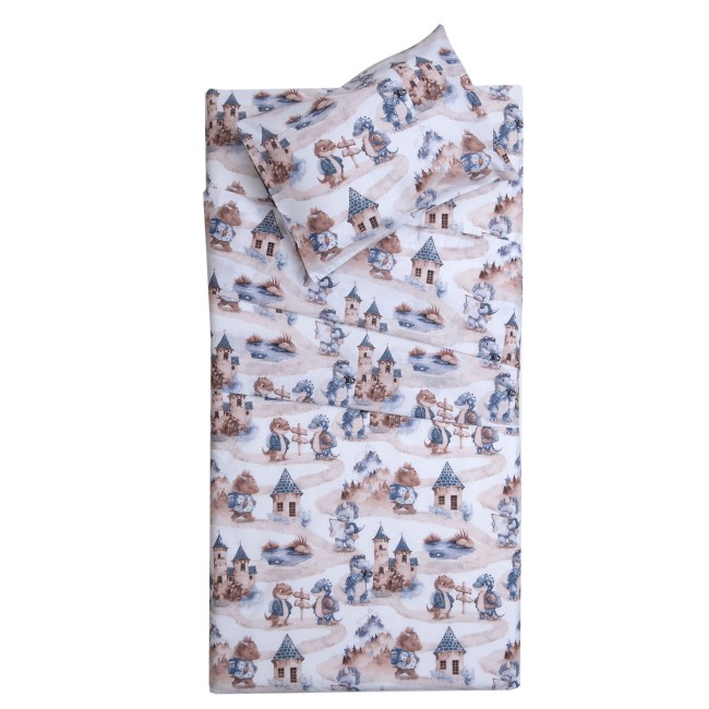 Σετ Σεντόνια Λίκνου 80x100 Ντράκο  Σιέλ